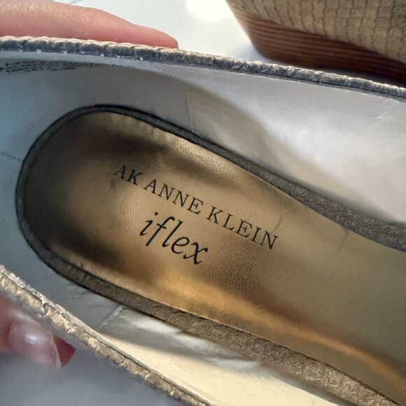 Anne Klein Boone Peep-Toe Wedge | 60156928-3YE | Women's 8.5 | Metallic Bronze - Picture 9 of 10